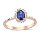 Klasik Anturaj Oval Safir Yüzük