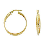 Üç Çember Altın Halka Küpe