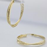 Üç Çember Altın Halka Küpe