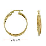 Üç Çember Altın Halka Küpe