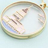 14 Ayar Altın Kız Kulesi Kolye