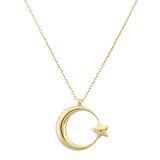 Altın Ay Yıldız Kolye