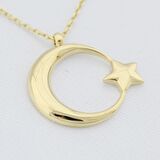 Altın Ay Yıldız Kolye