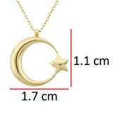 Altın Ay Yıldız Kolye