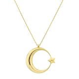 Altın Ay Yıldız Kolye