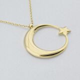 Altın Ay Yıldız Kolye