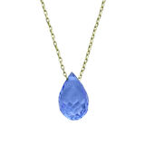 Doğal Blue Topaz Damla Kolye 