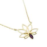 Yakut Lotus Çiçeği Kolye
