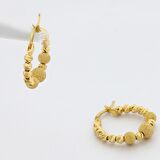 22 Ayar Altın Halka Tasarım Küpe