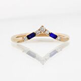 Pırlanta - Safir Tasarım Eklem Yüzük