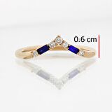 Pırlanta - Safir Tasarım Eklem Yüzük