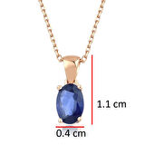 Safir Oval Tektaş Kolye
