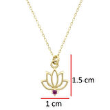 Yakut Lotus Çiçeği Kolye