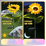 Solar Güneş Enerjili Ayçiçeği Günebakan Aplik LED Lamba - Bahçe, Veranda, Merdivenlerinizde Şık Peyz