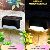 4 ADET Köşebent Solar Güneş Enerjili GÜNIŞIĞI Led Lamba Merdiven Veranda  Bahçe Dekoratif Aydınlatma