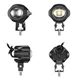 Motosiklet Sis Farı Spot Led Beyaz Sarı Renk Metal Kasa 2 ADET Takım Motosiklet Ekipman Lamba
