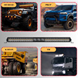 Off-Road Premium Tavan LED Bar 105 CM  Beyaz Işık Projektör DRL Gündüz Led Metal Gövde 12-24V
