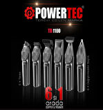 Powertec TR-1100 Profesyonel 6'lı Erkek Bakım Seti Saç Sakal Ense Vücut Kaş Burun Tıraş Makinesi
