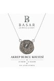 925 Ayar Gümüş Akrep Burcu Kolyesi – Burç Madalyon Kolye, Kadın Hediye Gümüş Kolye