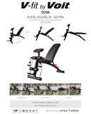 Voit V-FIT BY VOIT D208 Katlanabilir Incline/decline Ayarlanabilir Sırt Açılı Mekik ve Ağırlık Sehpası