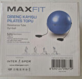 MAXFIT DİRENÇ KAYIŞLI PİLATES TOPU 65 CM - MAVİ