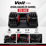 Voit Pro 25 Kg Ayarlanabilir Dambıl Seti Sehpalı Ev Tipi Fitness Dumbbell Ağırlık Seti