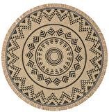 Eko Brooklyn Hasır Görünümlü Kaymaz Dokuma Modern Yuvarlak Kilim BRK08 Siyah