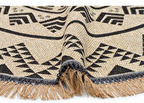 Eko Brooklyn Hasır Görünümlü Kaymaz Dokuma Modern Yuvarlak Kilim BRK08 Siyah