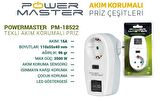 Powermaster PM-18522 16A-3500W Anahtarlı Akım Korumalı Priz