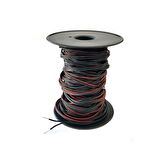 electroon 2x0,75mm Siyah ince Hoparlör Ses Kablosu 25Metre