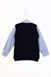 Toontoy Erkek Çocuk Gömlek Yaka Okul Düğmeli Sweatshirt
