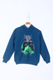 Toontoy Erkek Çocuk Boks Eldivenli Boğa Baskılı Sweatshirt