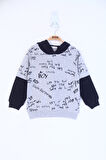 Toontoy Erkek Çocuk Yazı Baskılı Sweatshirt