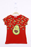 Toontoy Kız Çocuk Avokado Baskılı Tişört