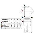 Toontoy Kız Çocuk Kesik Detaylı Baskılı Taytlı Takım