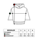 Toontoy Kız Çocuk Kapüşonlu Garni Detaylı Baskılı Tişört