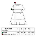 Toontoy Kız Çocuk Büzgü Detaylı Baskılı Elbise