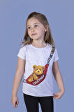 Toontoy Kız Çocuk Çanta Baskılı Tişört