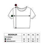 Toontoy Kız Çocuk Crop Model Baskılı Taş İşlemeli Tişört