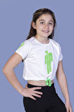 Toontoy Kız Çocuk Crop Model Baskılı Taş İşlemeli Tişört