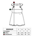 Toontoy Kız Çocuk Komple Ananas Baskılı Çiçek Aksesuarlı Elbise