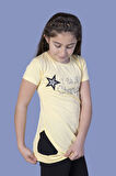 Toontoy Kız Çocuk Yıldız Baskılı Taş İşlemeli Tişört