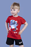 Toontoy Erkek Çocuk Balık Baskılı Şortlu Takım