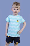 Toontoy Erkek Çocuk Dalga Desenli Şortlu Takım