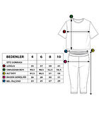 Toontoy Kız Çocuk Düşük Kol Büzgü Detaylı Baskılı Taytlı Takım