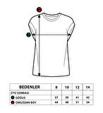 Toontoy Kız Çocuk Şerit Detaylı Baskılı Tişört