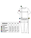 Toontoy Kız Çocuk Batik Desenli Baskılı Taytlı Takım