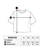 Toontoy Kız Çocuk Baskılı Düşük Kol Crop Tişört