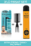 Fontenay Saç Şekillendirici Pudra Toz Wax Matt Effect + Şekil Tarağı + 400ML Saç Spreyi 3'lü Set 2