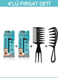 Fontenay Saç Şekillendirici Pudra Toz Wax Mat Effect Mavı 20gr X2 + Şekil Tarağı X2 4'Lü Set